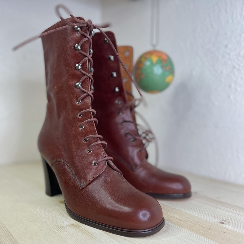 Franco Sarto lace-up leather mid-boot